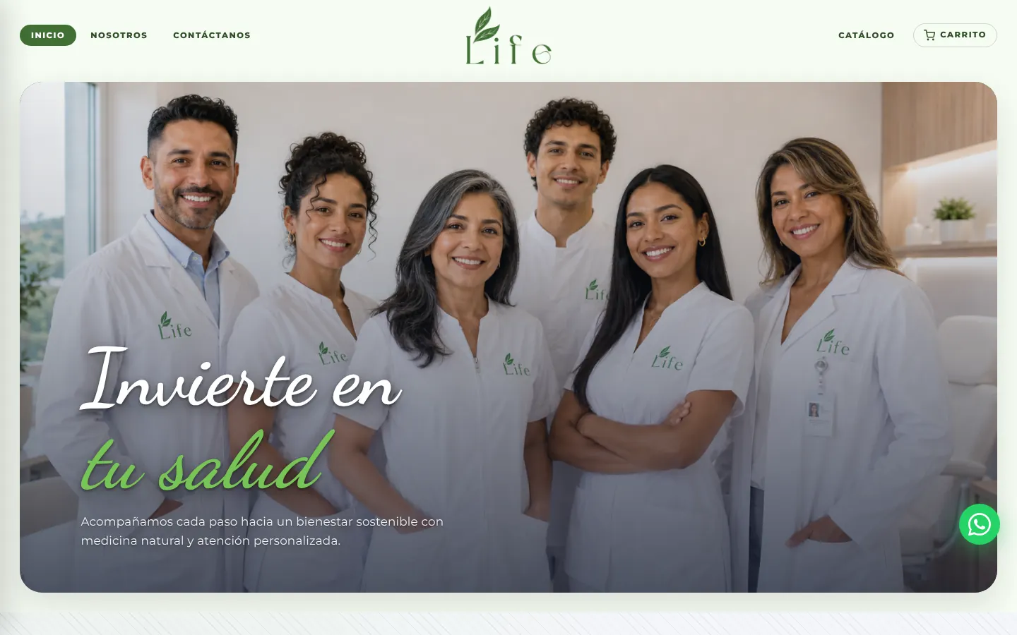 Web de Life Medicine en computadora