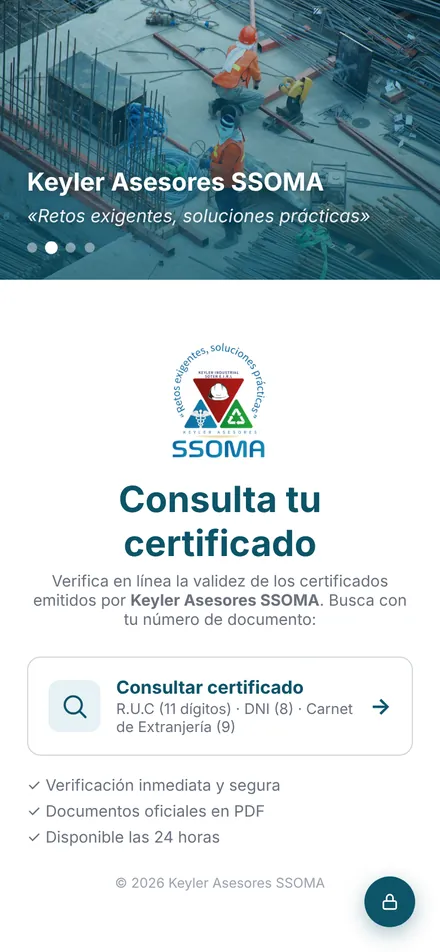 Web de Keyler Asesores SSOMA en celular