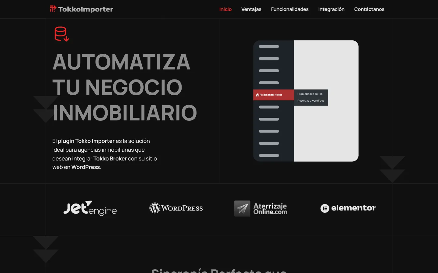 Web de Tokko Importer en computadora